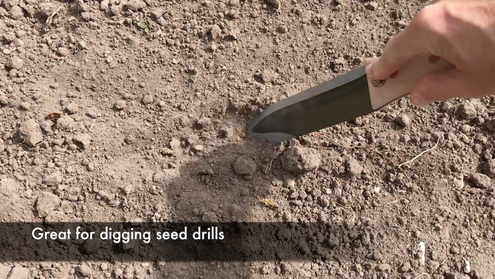 Creating drills with a hori hori gardening knife