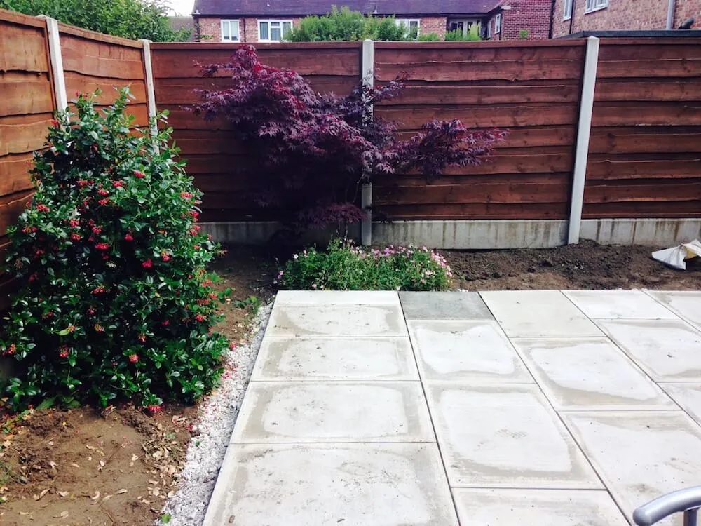 Newly laid paving flags