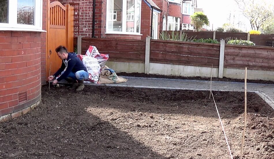 A fine raked tilth ready for sowing grass seed