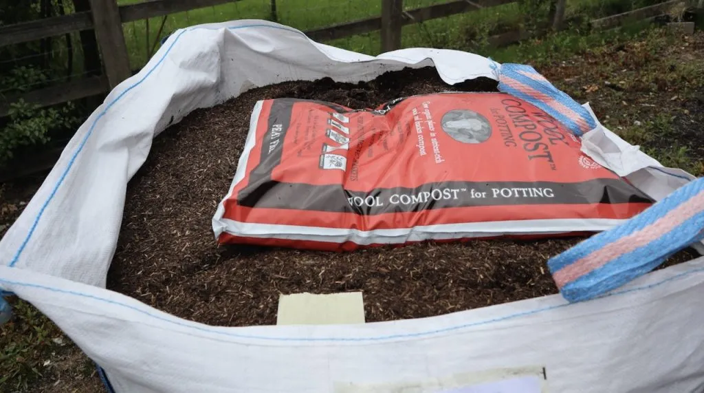 A tonne bag of peat free compost
