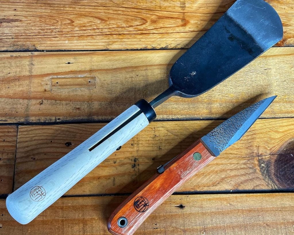 A japanese trowel and gardening knife