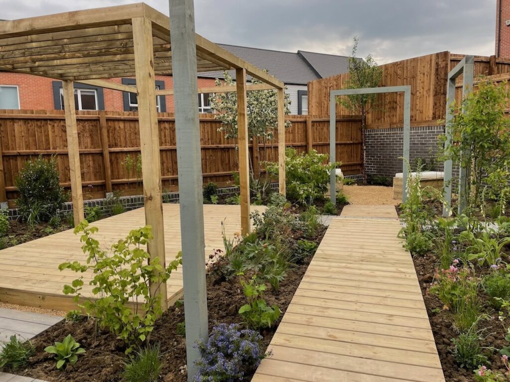 A modern new build garden