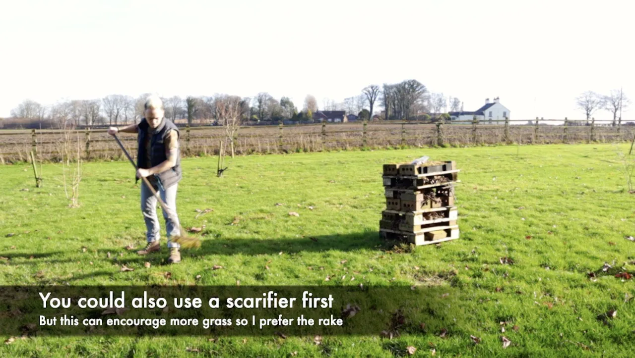 Lee Burkhill cutting back a meadow in early spring
