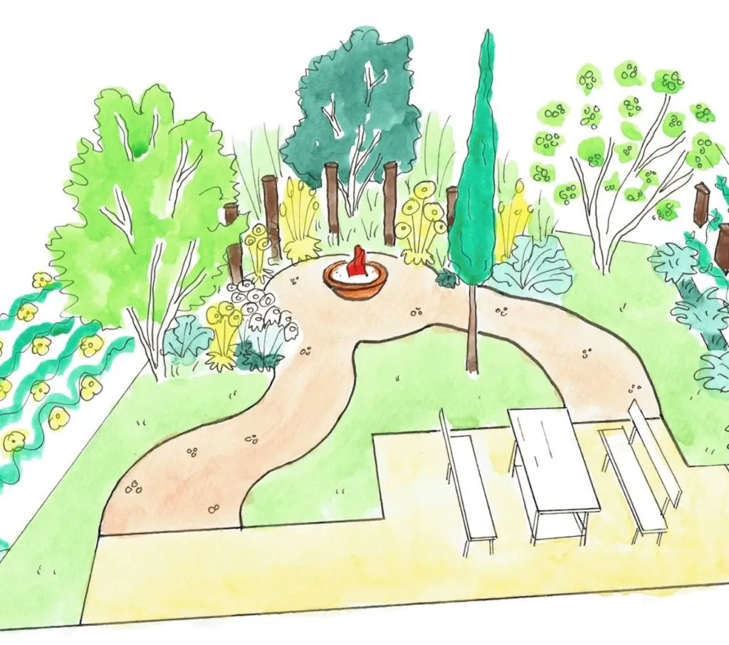 Triangle garden design