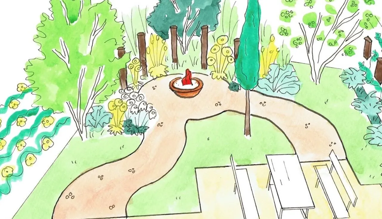 Triangle garden design