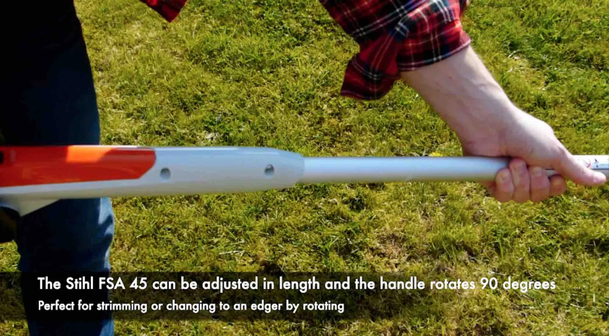 A retractable garden strimmer handle