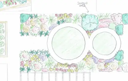 A hand sketch of a child friendly garden design by Garden Ninja