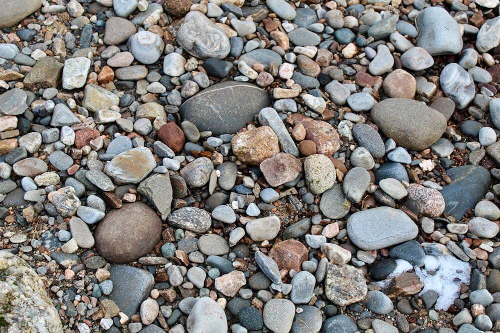 Beach cobbles of all different sizes