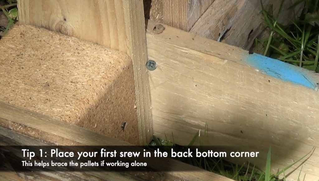 Compost bin pallets and screws