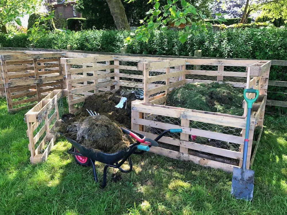 Home made compost being created