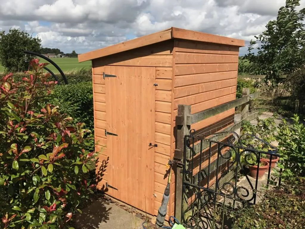 A new shed with a pent roof