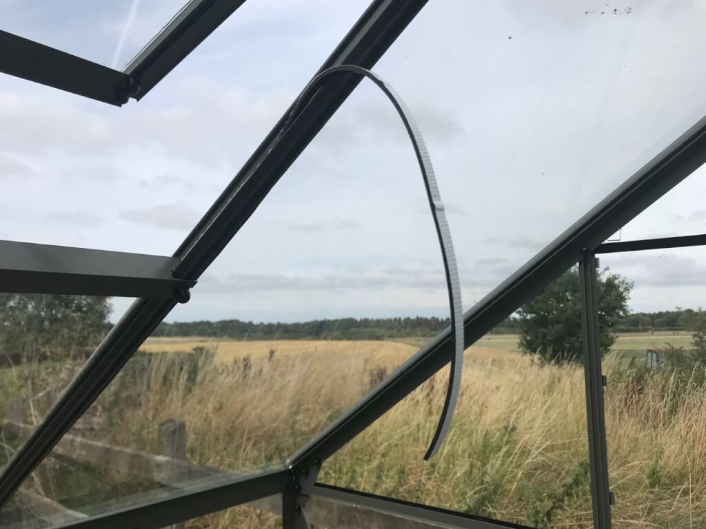 foam glass strips on a greenhouse