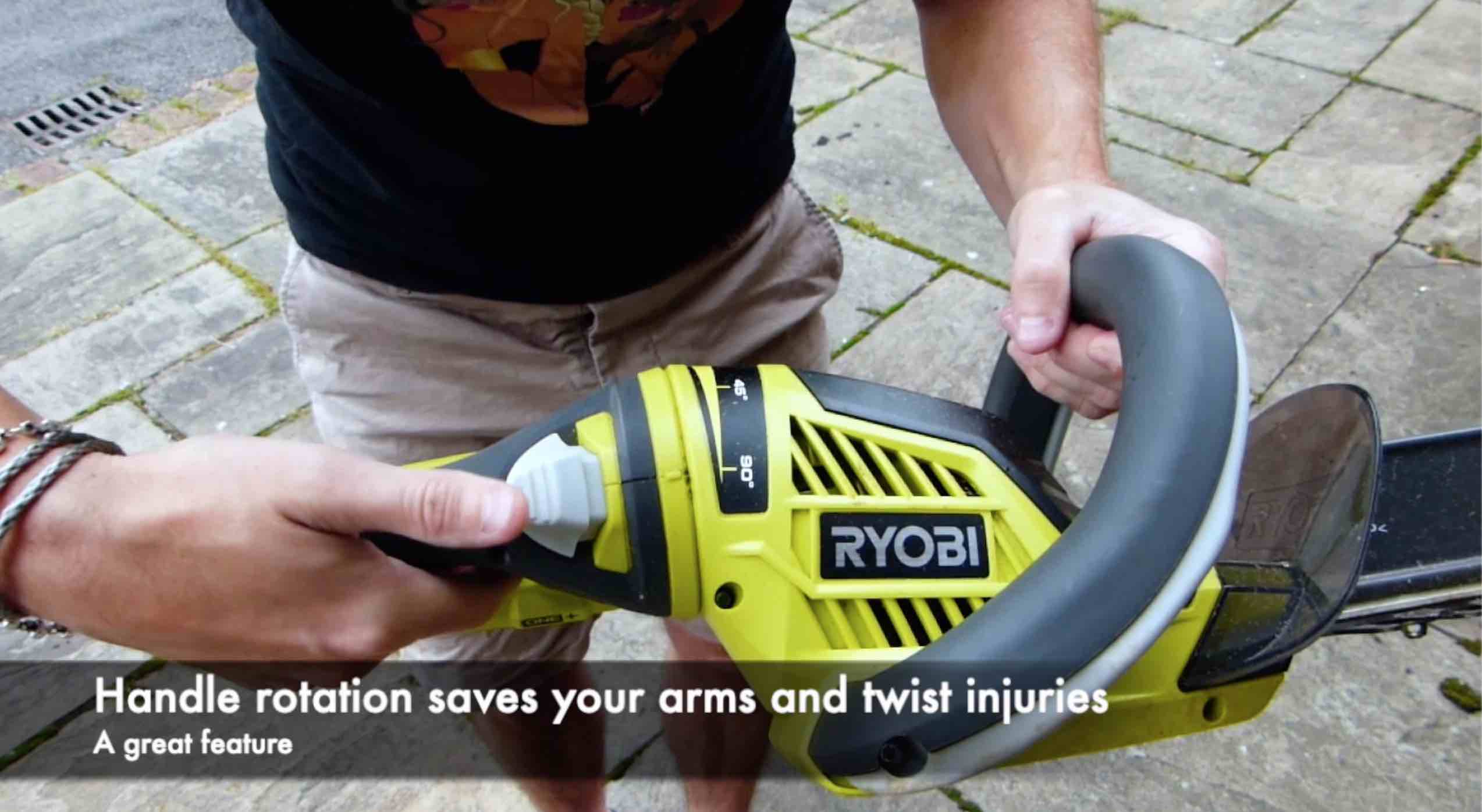 Ryobi hedge trimmer rotating handle
