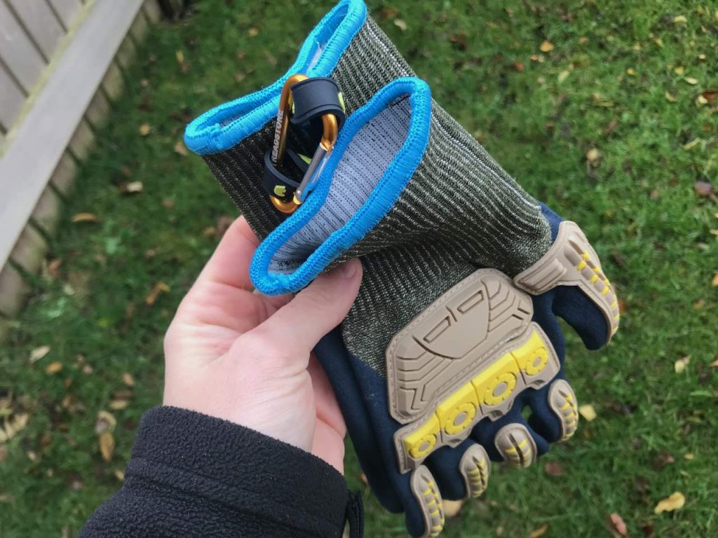 A pair of clip gloves in a hand
