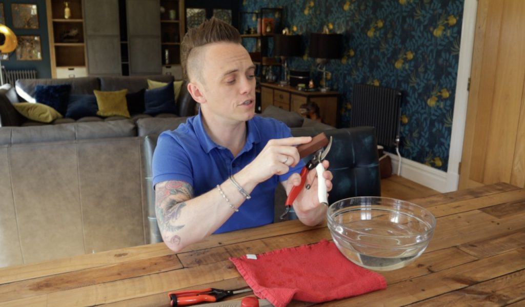 How to sharpen secateurs