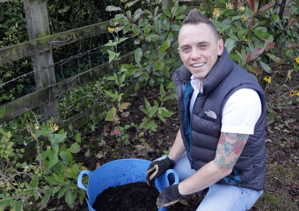 Garden Ninja reusing spent compost in the garden