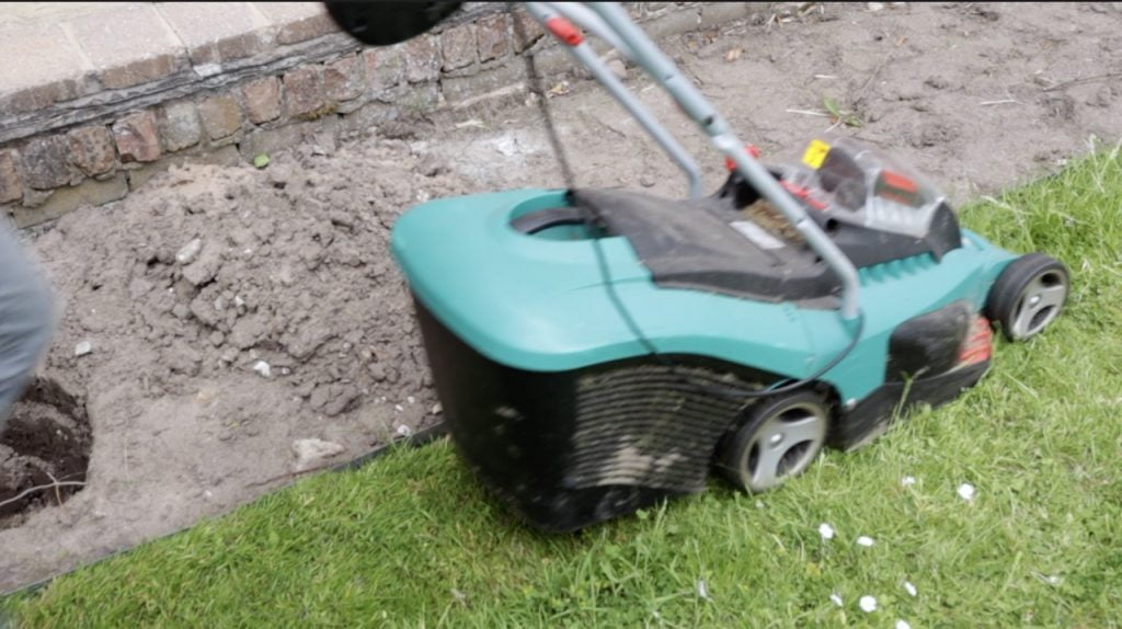 Mowing over lawn edging