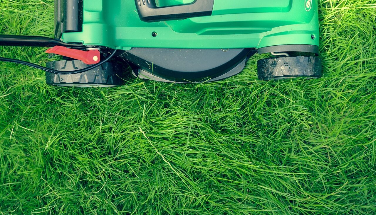A plug in lawn mower