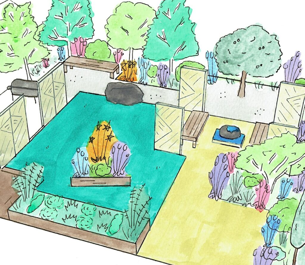 A modern med garden design
