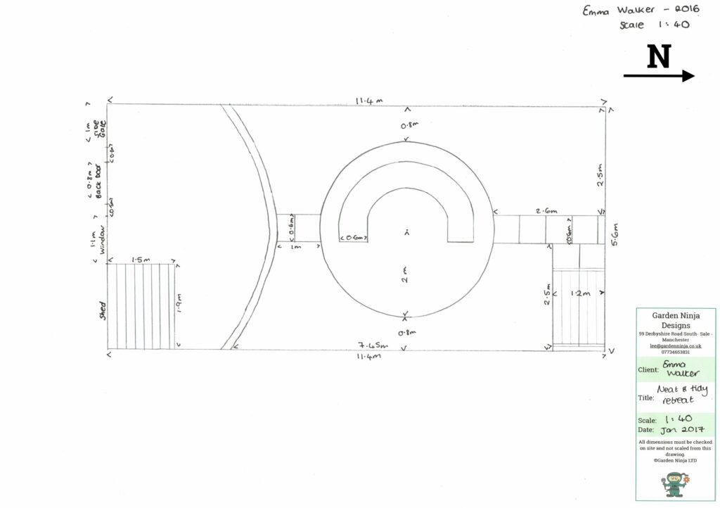 A hand drawn garden survey
