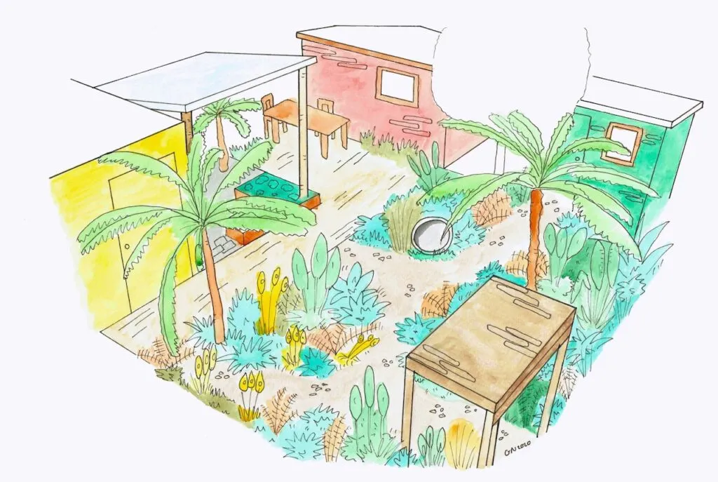 A tropical design styled garden