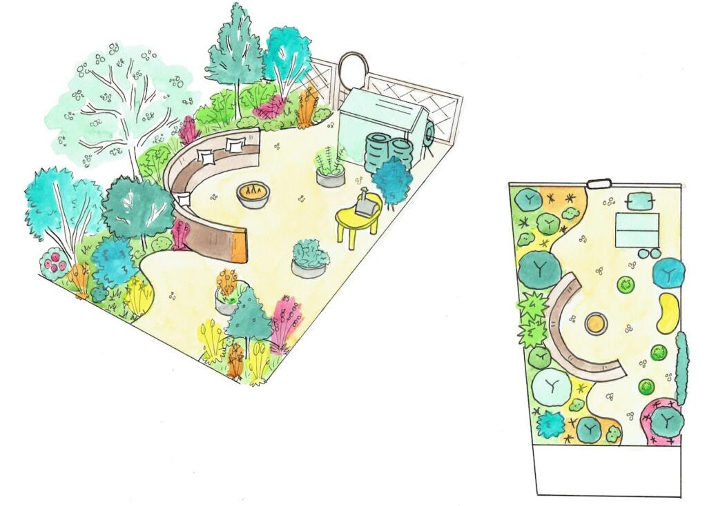 Curved garden design