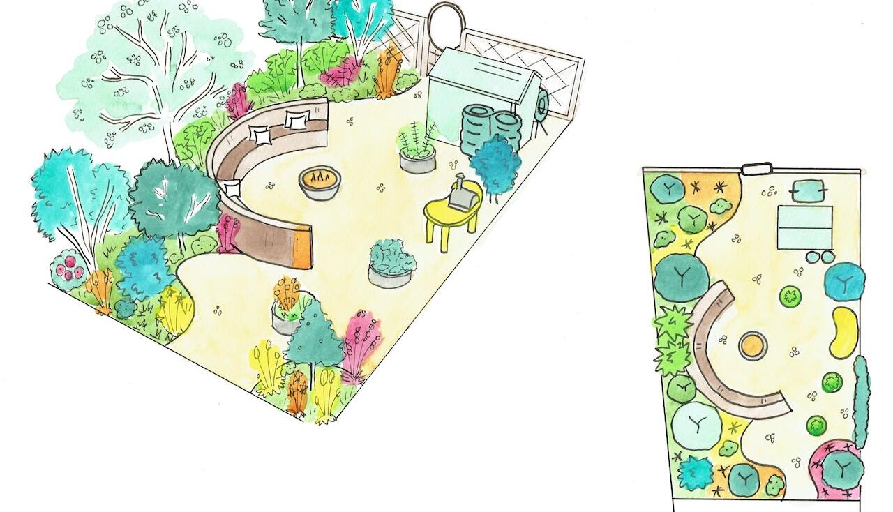 Curved garden design