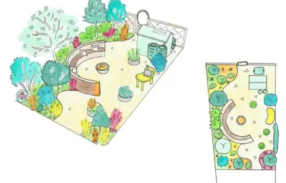 Curved garden design