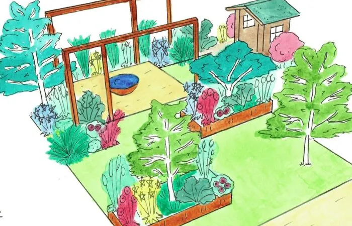 A hand drawn garden design