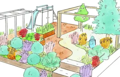 Terraced child friendly garden design