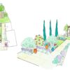 Triangular shaped garden design