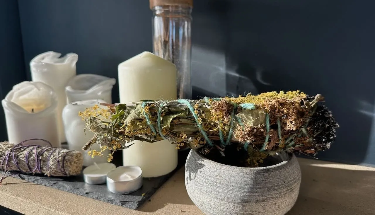 A hand made natural smudge stick
