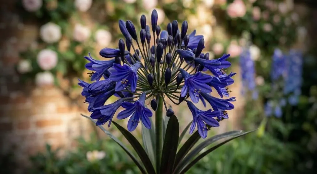 Dark blue midnight star agapanthus