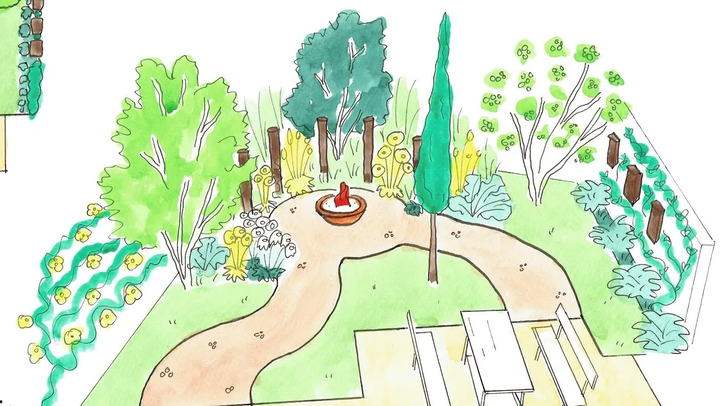 Triangular garden design ideas