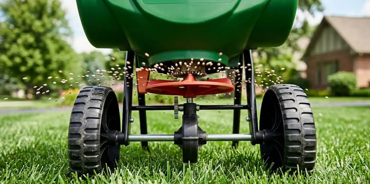 A rotary spreader for lawns