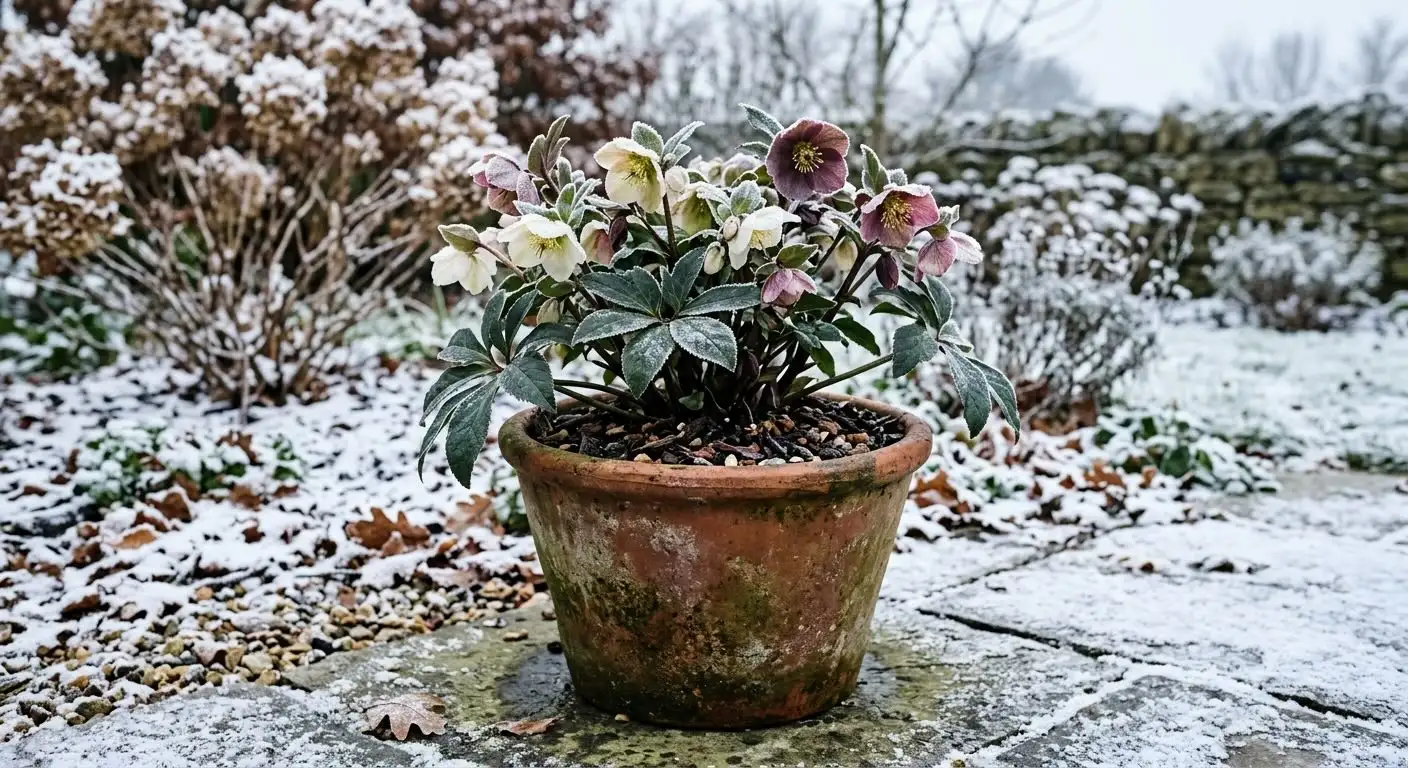 Hellebores in pots