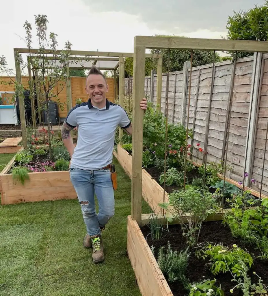 Lee Burkhill in a kitchen garden